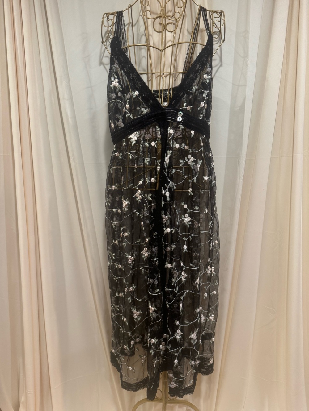 POL Sheer Floral Midi Duster